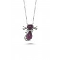 Cat Necklace - White Gold