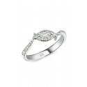 Pendant Marquise Ring - White Gold