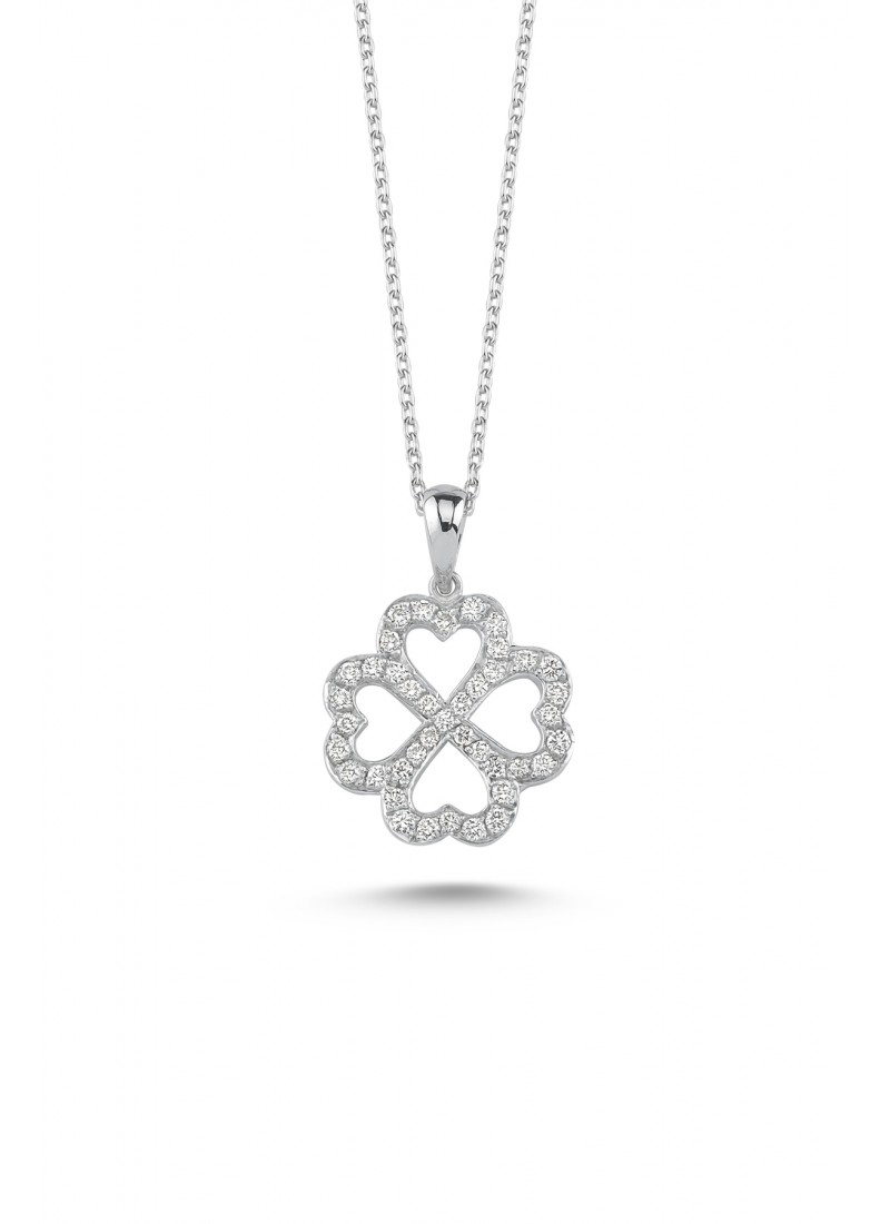 Clover Necklace - White Gold