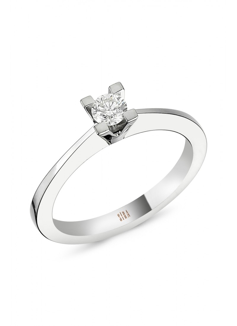 Solitaire Ring - White Gold
