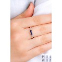 Double Drop Sapphire Ring - White Gold