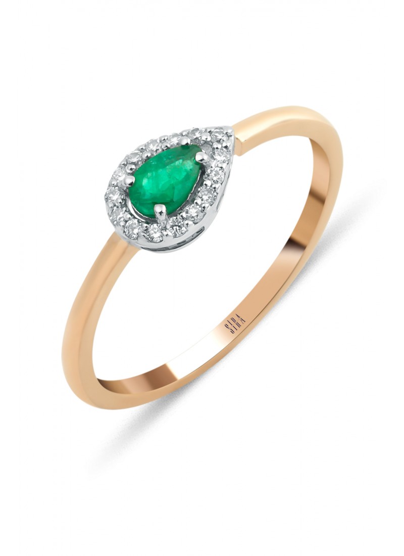 Emerald Ring - White and Rose Gold