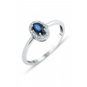 Sapphire Oval Ring - White Gold