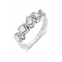 Asymmetric 5 Stone Wedding Ring - White Gold