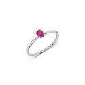 Oval Ruby Single Stone Ring - White Gold