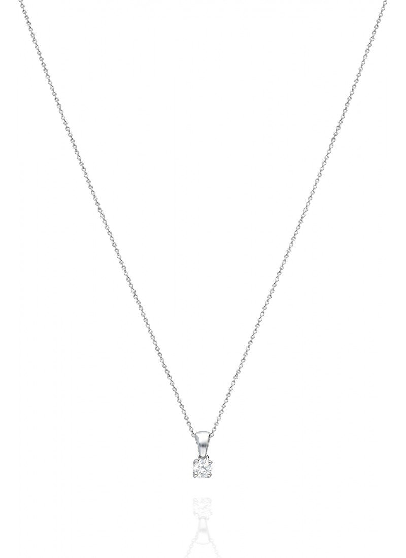 Solitaire Necklace - White Gold