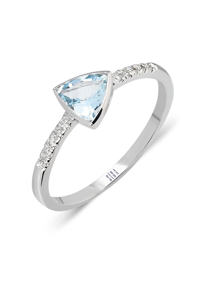 Triangle Ring - White Gold