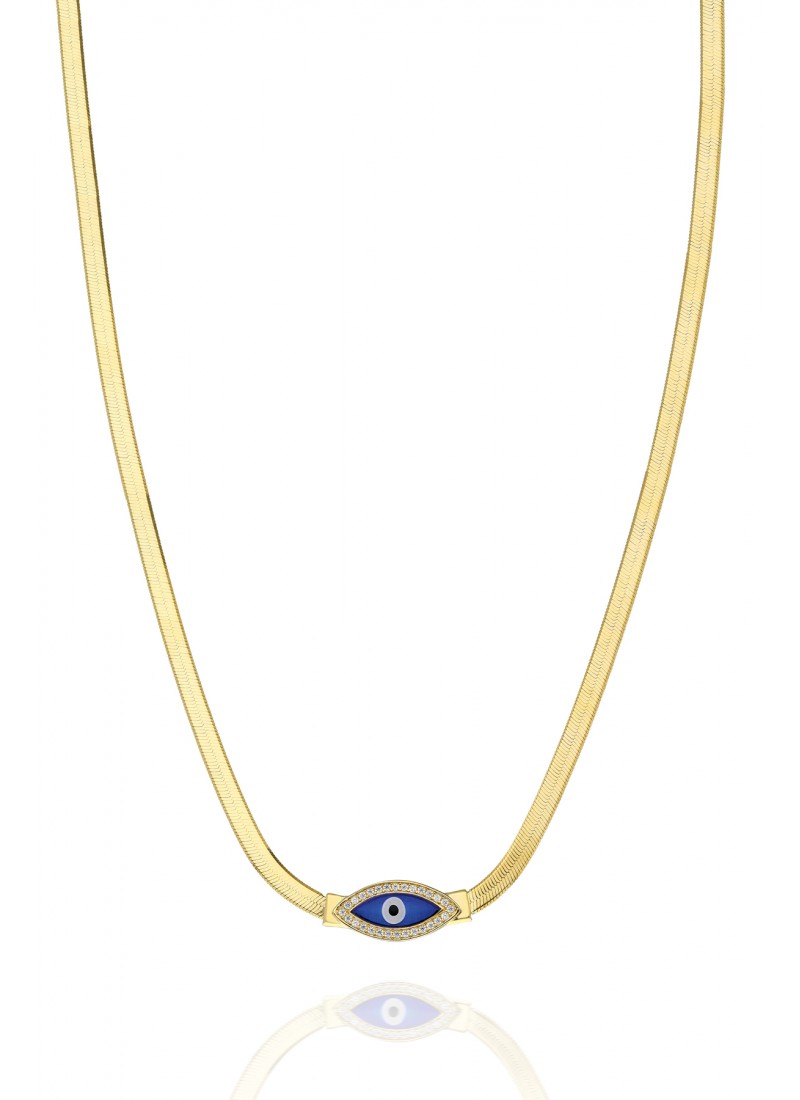 Italian Eye Necklace - Yellow Gold