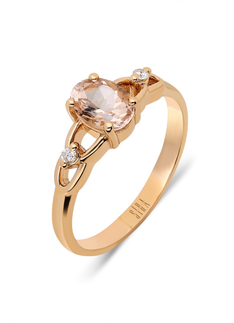 Oval Morganite Yüzük - Rose