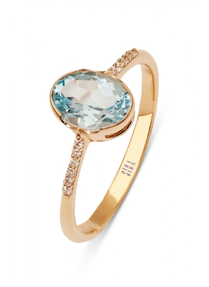 Blue Topaz Yüzük - Rose