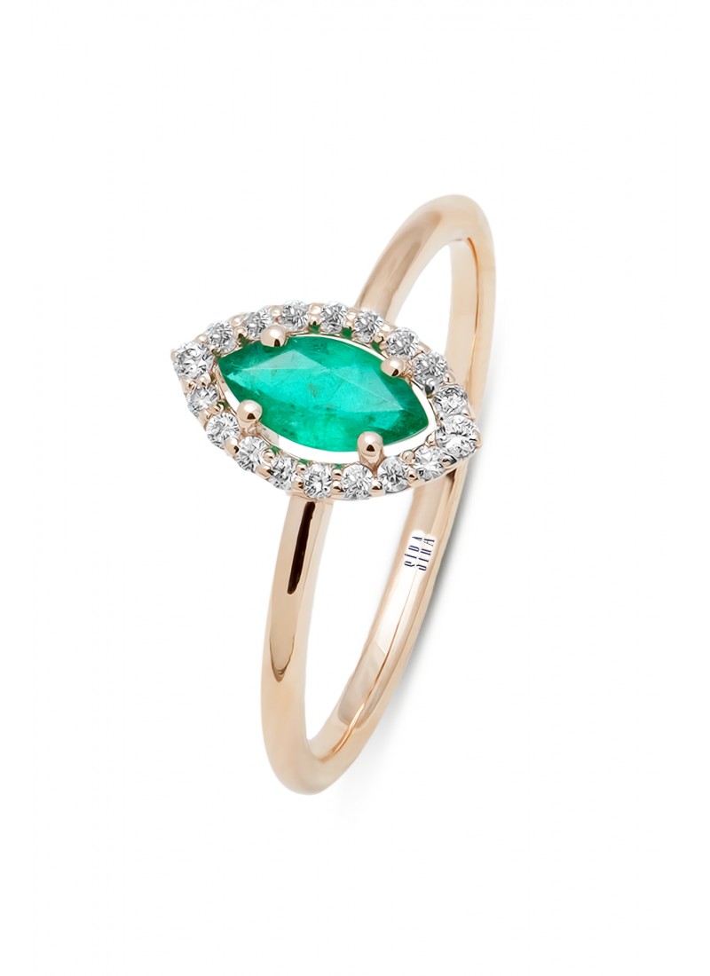 Emerald Marquise Ring - Rose