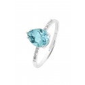 Blue Topaz Yüzük - Beyaz Altın