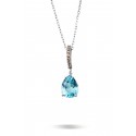 Blue Topaz Necklace - White Gold