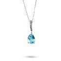 Blue Topaz Kolye - Beyaz Altın