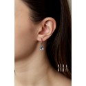 Blue Topaz Earrings - White Gold