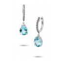 Blue Topaz Küpe - Beyaz Altın