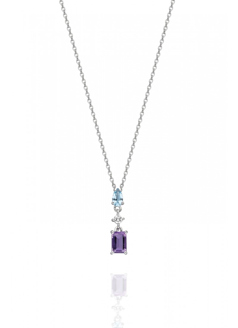 Amethyst Necklace - White Gold