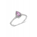 Pink Sapphire Ring - White Gold