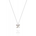 Lotus Necklace - White Gold and Rose
