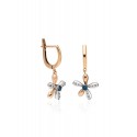 Lotus Earring - White Gold and Rose