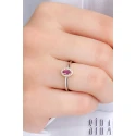 Pink Safir Yüzük - Beyaz ve Rose Altın